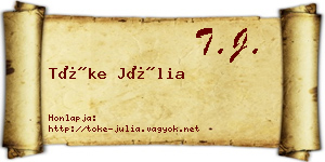 Tőke Júlia névjegykártya